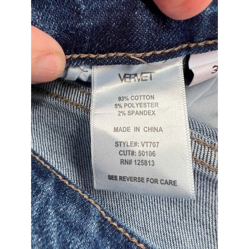 Vervet Jeans Womens Sz 30 Amber Mid-Rise Skinny Medium Wash Raw Hem - Picture 12 of 14